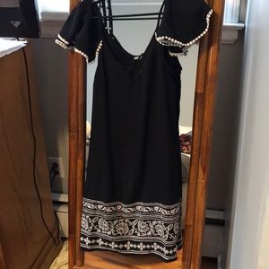 Black and white off the shoulder design